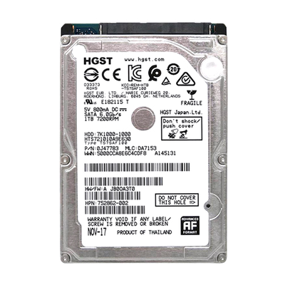 752862-002 HP 1TB 7200RPM SATA 6Gb/s 2.5-inch Hard Drive