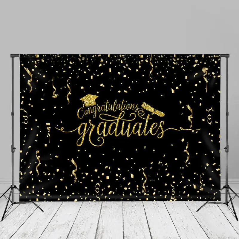 Gold Ribbon Congratutaions Grad Photo Backdrop - Aperturee