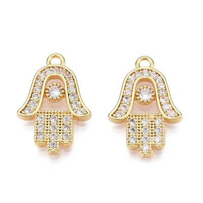 Brass Micro Pave Clear Cubic Zirconia Pendants
