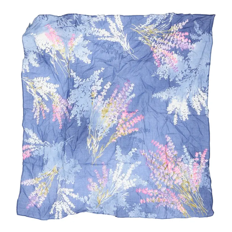 Unbranded Floral Scarf - No Size Blue Polyester