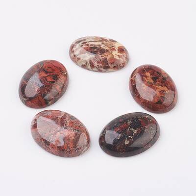 Natural Brecciated Jasper Flat Back Cabochons