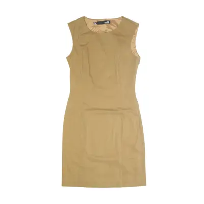 LOVE MOSCHINO Formal Pencil Dress Beige Sleeveless Knee Length Womens UK 8