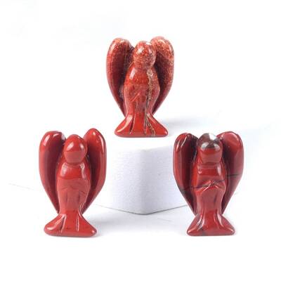 Natural Red Jasper Carved Healing Angel Figurines