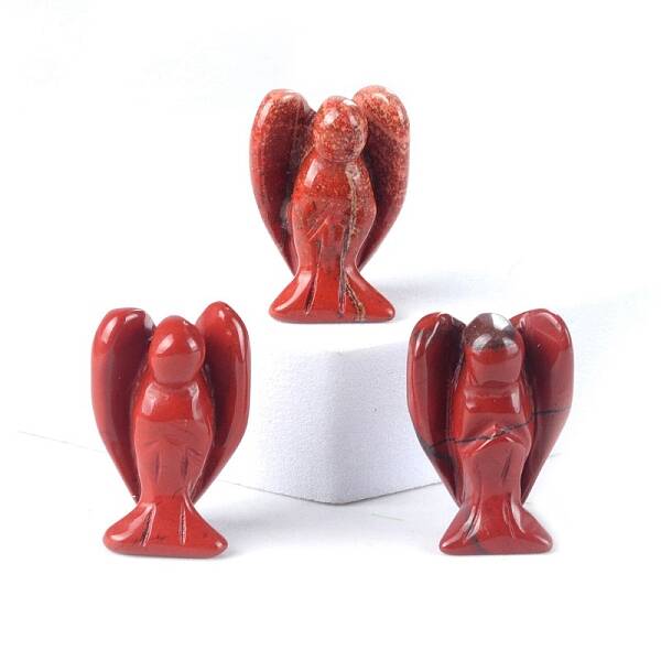 Natural Red Jasper Carved Healing Angel Figurines