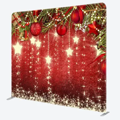 Aperturee Glitter Stars Jingle Bell Christmas Leaves Backdrop - Aperturee