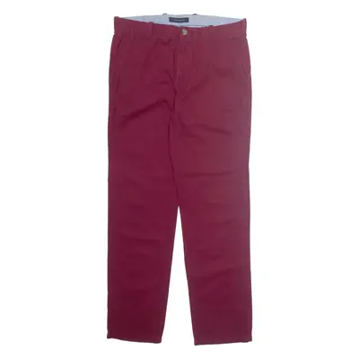 TOMMY HILFIGER Chino Womens Trousers Maroon Regular Tapered W32 L32