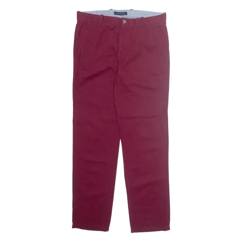 TOMMY HILFIGER Chino Womens Trousers Maroon Regular Tapered W32 L32