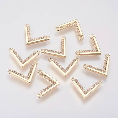 Brass Micro Pave Cubic Zirconia Charms