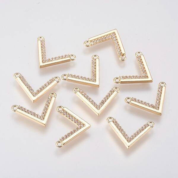 Brass Micro Pave Cubic Zirconia Charms