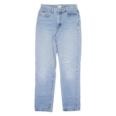 CALVIN KLEIN Distressed Jeans Blue Denim Regular Straight Womens W26 L30