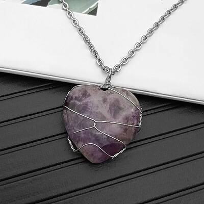 Natural Amethyst Pendant Necklaces