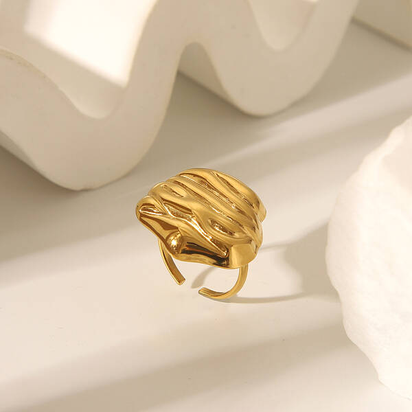 Autumn Winter High-End Stainless Steel Cuff Rings for Women