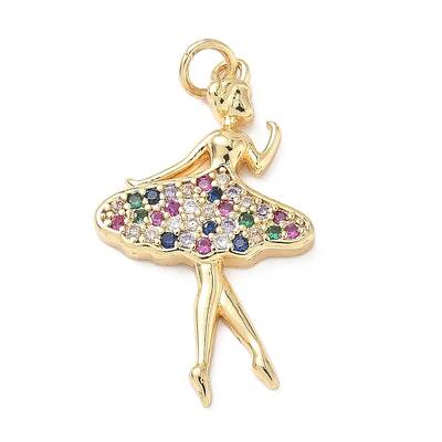 Brass Micro Pave Cubic Zirconia Pendants