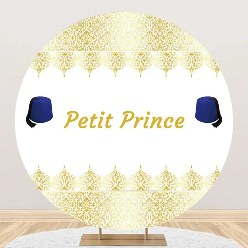 White Gold Blue Fez Hat Petit Prince Round Backdrop