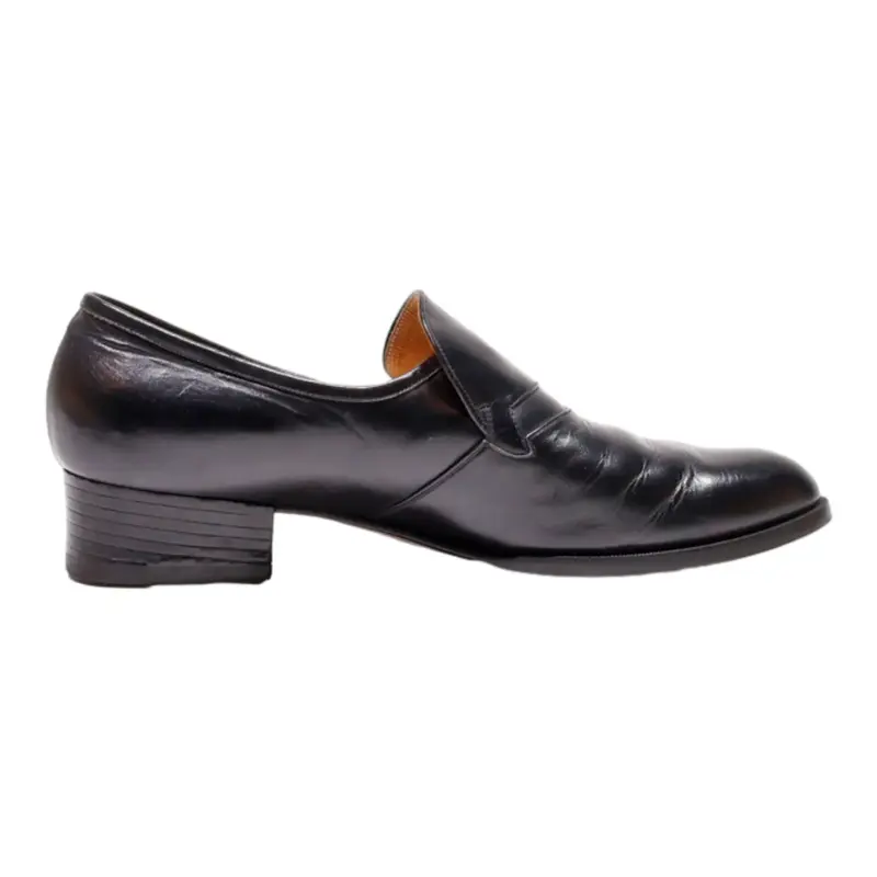 Loafer Shoes Black Leather Womens UK 8