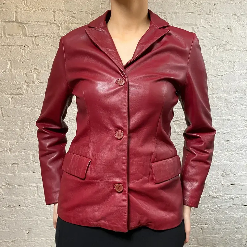 Unbranded Leather Jacket - Large Red Leather