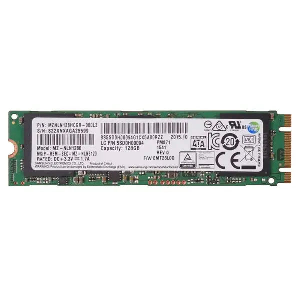 MZ-NLN1280 Samsung PM871 Series 128GB Triple-Level Cell SATA 6Gb/s Mainstream Endurance M.2 2280 Solid State Drive