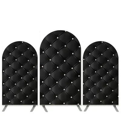 Aperturee Black And Silver Diamond Birthday Arch Backdrop Kit | Diy Arch Backdrop Cover | Wedding Arch Backdrop | Diy Round A...