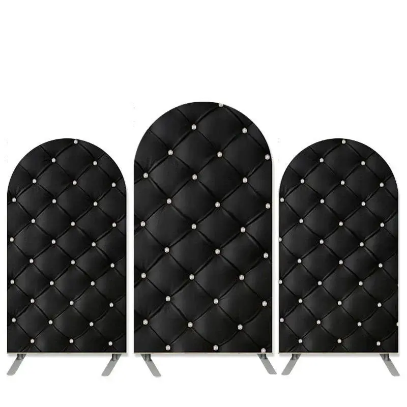 Aperturee Black And Silver Diamond Birthday Arch Backdrop Kit | Diy Arch Backdrop Cover | Wedding Arch Backdrop | Diy Round A...