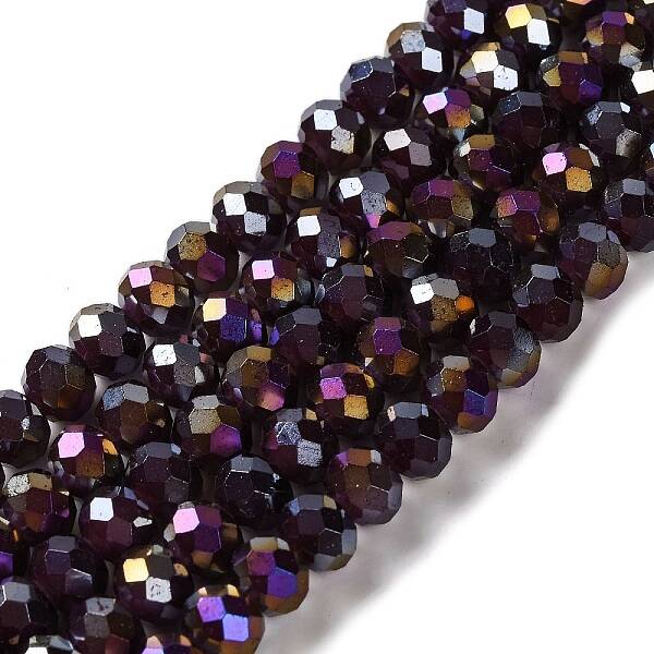 Baking Electroplate Glass Beads Strands