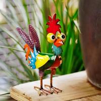 Creative Chicken Design Garden Decoration, Metal Chicken Statue, Outdoor Garden Decoration, Desktop Ornament, Suitable for Ou...