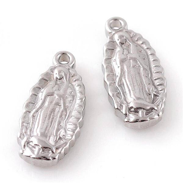 Tarnish Resistant 201 Stainless Steel Lady of Guadalupe Pendants