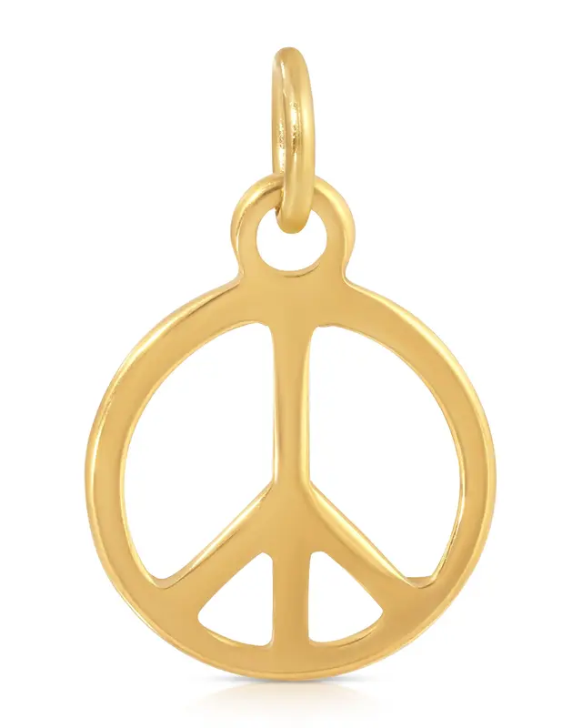 Peace Sign Charm | Metal Color: Gold