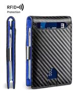 Men's Business Carbon Fiber Pattern Card Holder with Pen Slot, Slim Design Card Wallet with RFID Blocking Function, Durable...