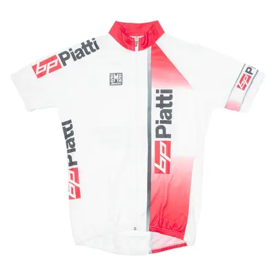 SANTINI Cycling Mens Jersey White 1/4 Zip L