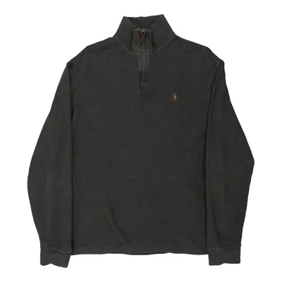 Ralph Lauren 1/4 Zip - Medium Grey Cotton