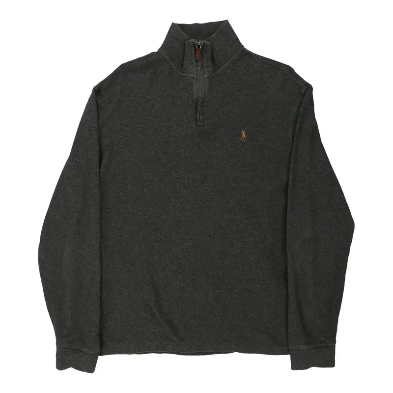 Ralph Lauren 1/4 Zip - Medium Grey Cotton