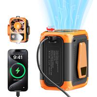 10000 mAh Portable Handheld Fan, USB Rechargeable Cooling Fan with Waist Clip & LED Lights & Power Display, Portable Fan, Bat...