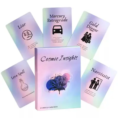 Cosmic Insights Oracle Card, 1 Box (41 Cards) Cosmic Insights Tarot Card Game Set, Fortune Telling Card, Party Entertainment ...