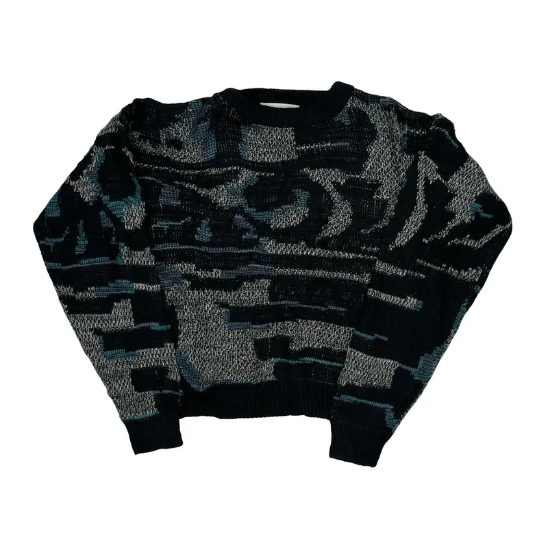 Abstract Pattern Saturdays Jumper - Small Black Acrylic