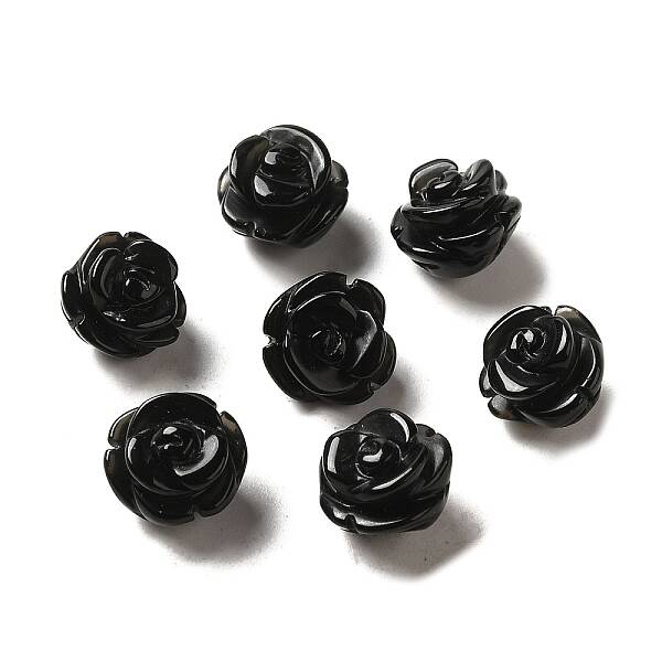 Dyed & Heated Natural Black Agate Scattered Beads