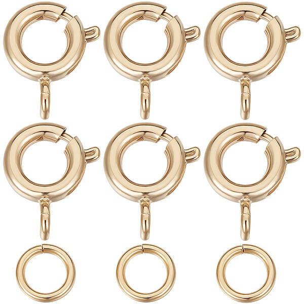 30Pcs Brass Spring Ring Clasps