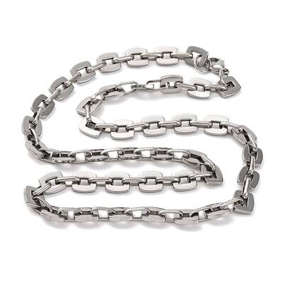 201 Stainless Steel Rectangle Link Chain Necklace