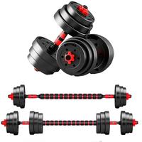 Adjustable Dumbbell Set, 5-44 lbs Free Weight Set with Connector for Barbell, Dumbbells, Push-Up Options, Fitness Exercises f...