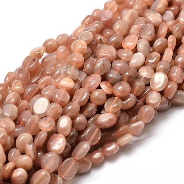 Natural Sunstone Nuggets Beads Strands