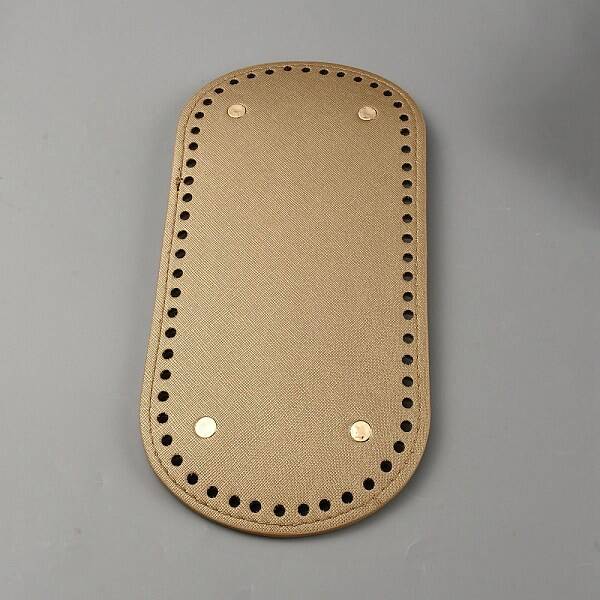 Oval PU Leather Knitting Crochet Bags Nail Bottom Shaper Pad