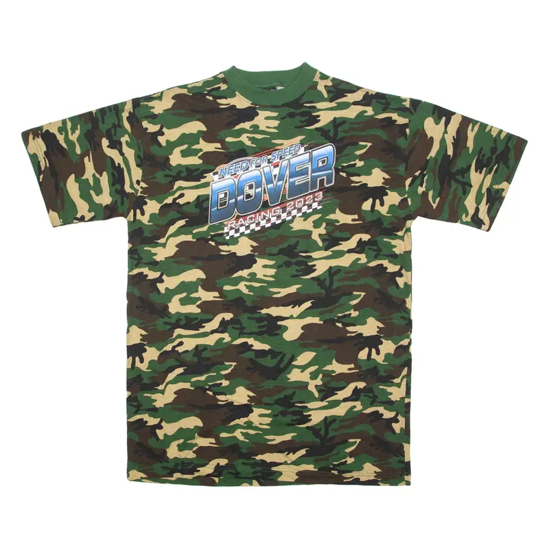 COTTON NET Need For Speed Dover Racing 2023 Camo Mens T-Shirt Green L