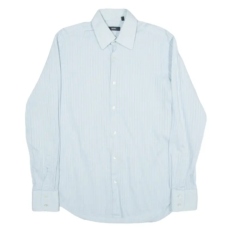 BOSS Mens Shirt Blue Check Long Sleeve M
