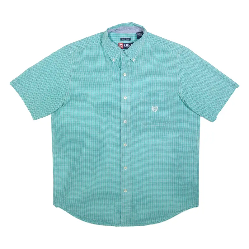 CHAPS Mens Shirt Blue Check M