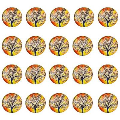Half Round/Dome Tree Pattern Glass Flatback Cabochons for DIY Projects