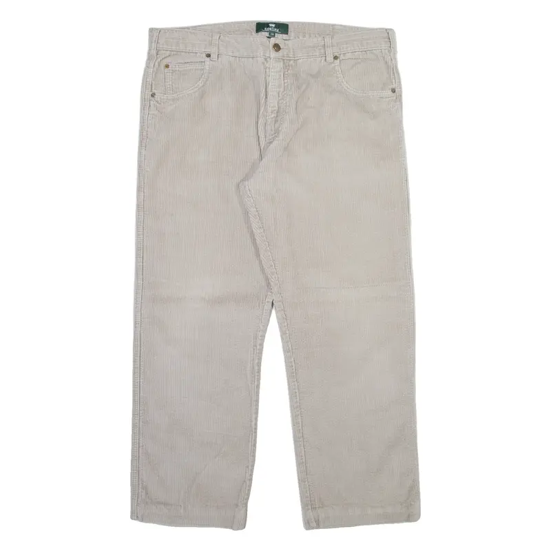 KINGFIELD Mens Corduroy Trousers Grey Regular Straight W38 L28