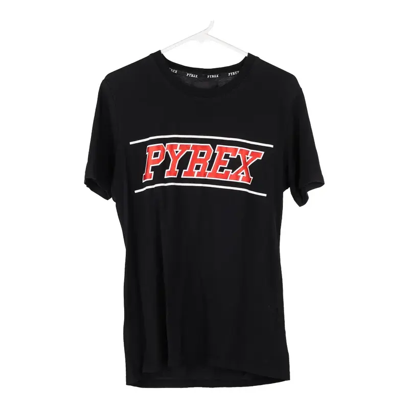 Pyrex Spellout T-Shirt - Medium Black Cotton