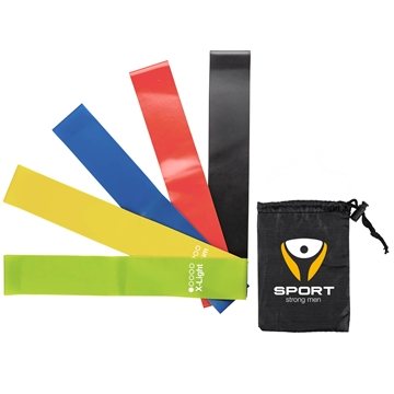 100 Promotional Yoga Resistance Bands with Pouch - Black - TPE ...
