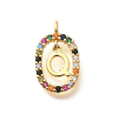 Brass Micro Pave Cubic Zirconia Pendants