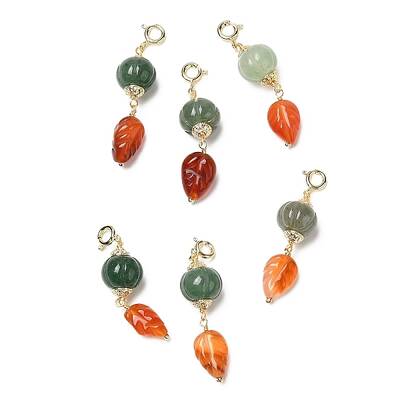 Natural Green Aventurine & Natural Agate Pendant Decorations