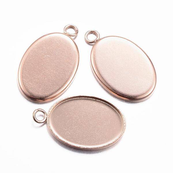 Ion Plating(IP) 304 Stainless Steel Pendant Cabochon Settings